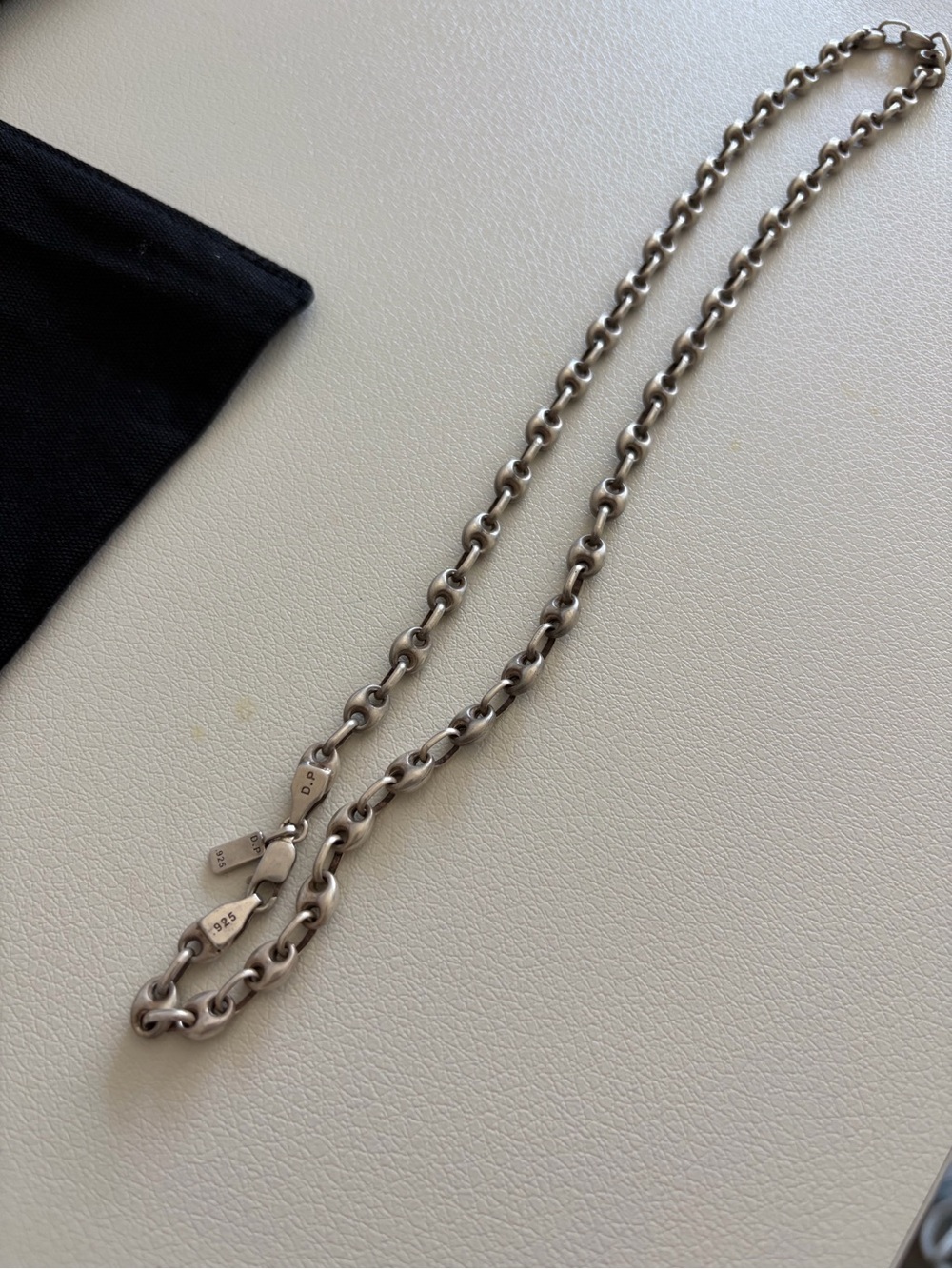 Men's Silver Link Chain Necklace - Polished Stainless Look